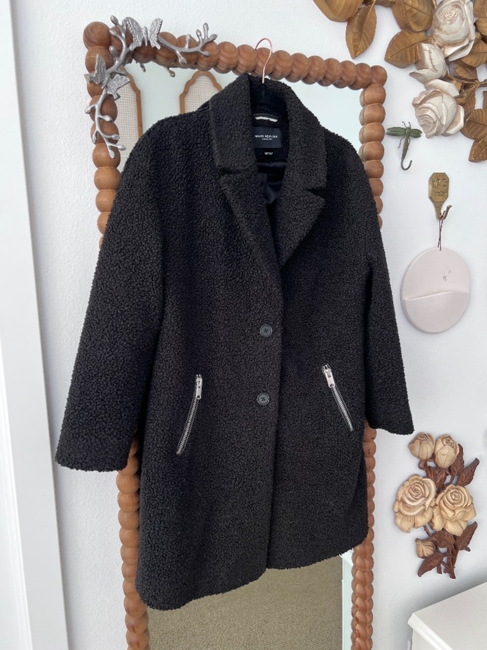 Marc New York Andrew Marc Black Teddy Sherpa Coat XS